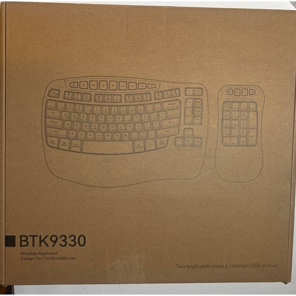 Ergonomic Wireless Keyboard & Number Pad Combo BTK9330 Meetion NEW IN BOX - Picture 2 of 6